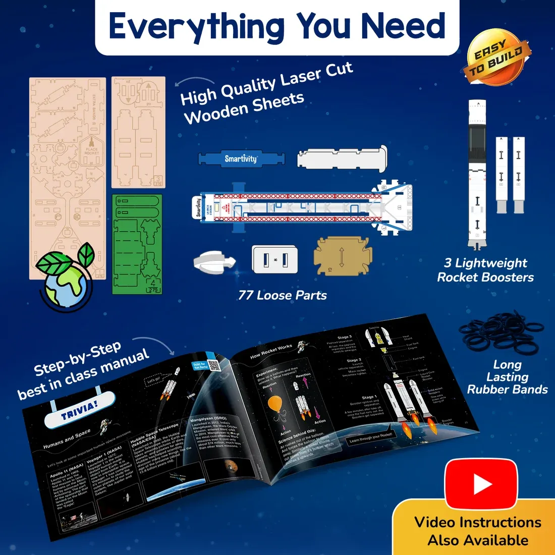 Rocket Launcher | DIY STEM Construction Toy | 6 + Years