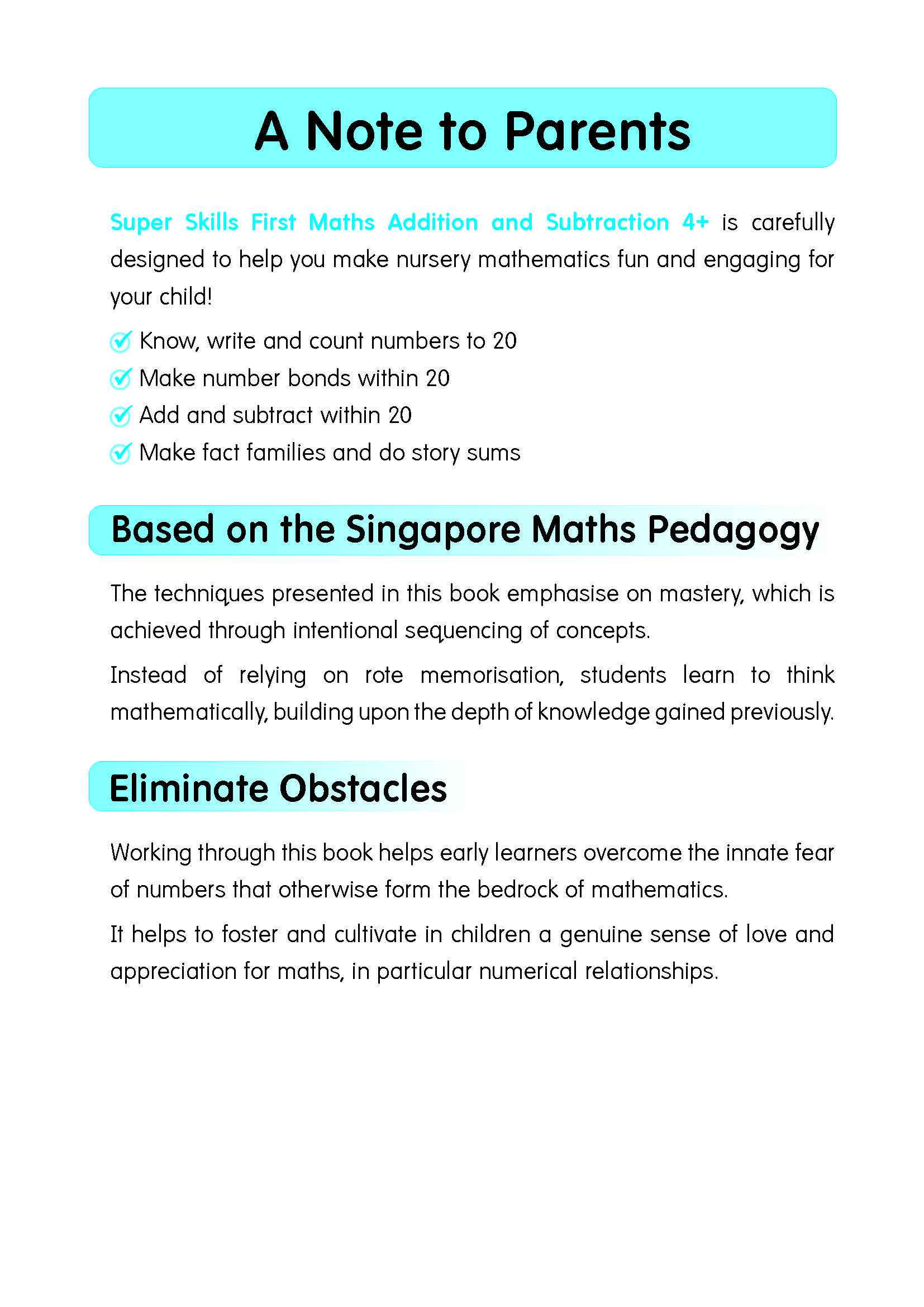 Super Skills First Maths ADDITION and SUBTRACTION (Age 4+ Years)