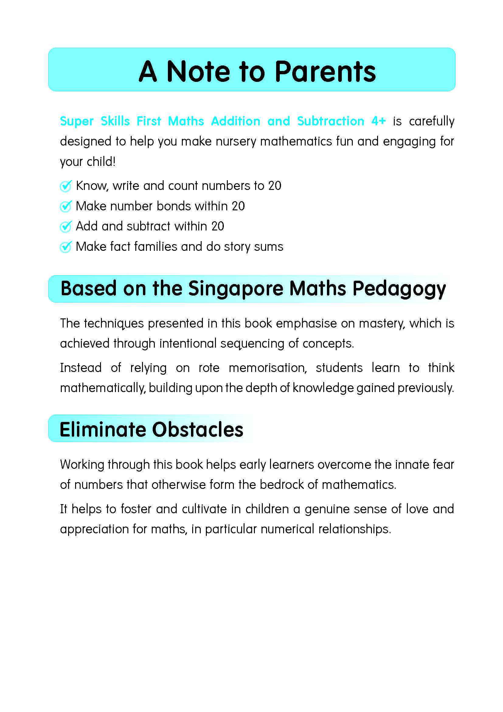 Super Skills First Maths ADDITION and SUBTRACTION (Age 4+ Years)