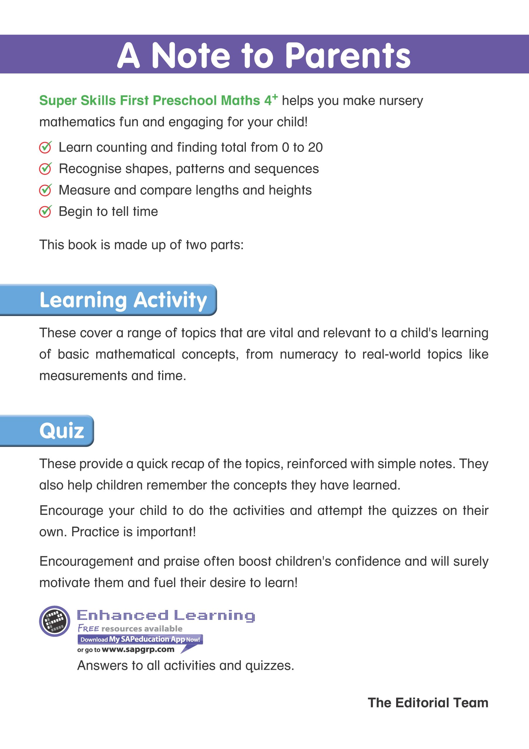 Super Skills First Preschool Maths (Age 4+ Years)