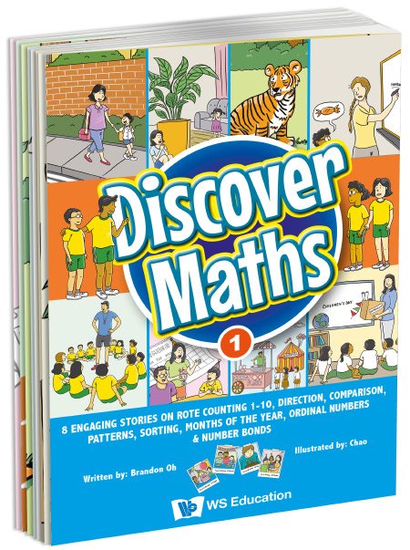 DISCOVER MATHS 1: 8 ENGAGING STORIES ON ROTE COUNTING 1-10, DIRECTION, COMPARISON, PATTERNS, SORTING, MONTHS OF THE YEAR, ORDINAL NUMBERS & NUMBER BONDS