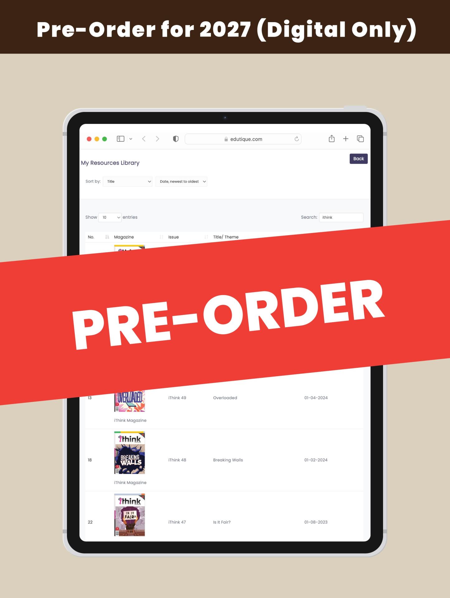 [PRE-ORDER] [DIGITAL ONLY iThink Magazine 2027 Edition [Issues 63-67] (for 14+ y/o)