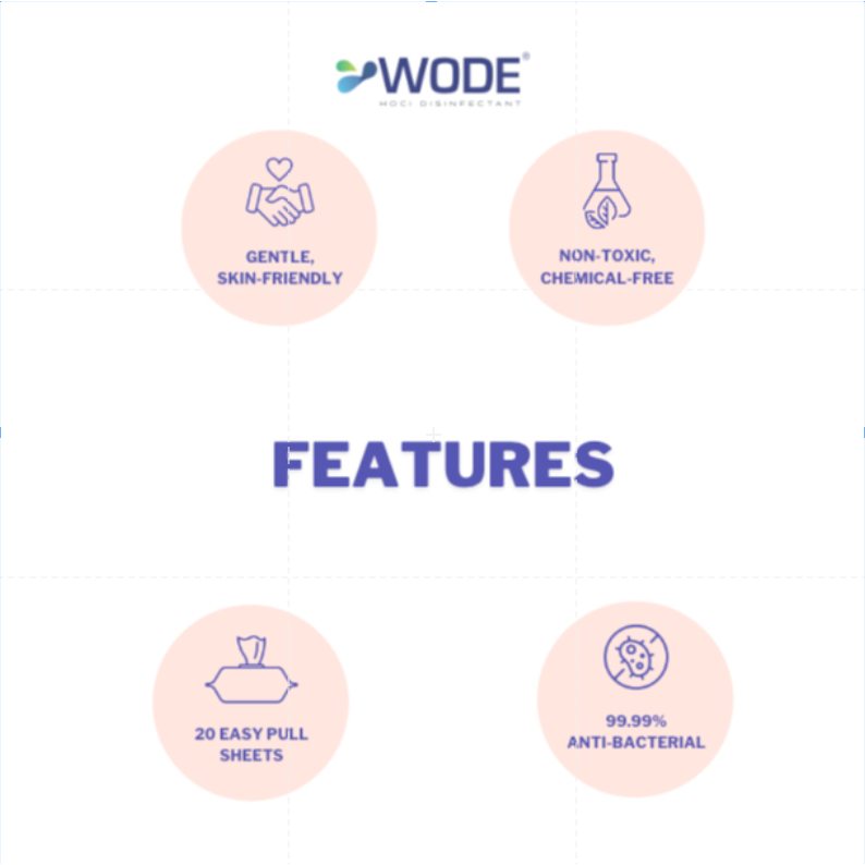 WODE Wet Wipes (1 Pack, 20pcs)