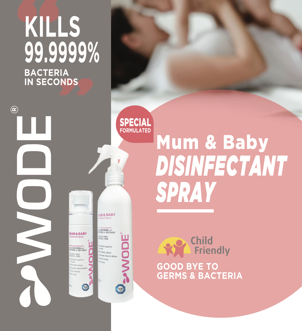 WODE Mum & Baby Disinfectant Spray 20ml (Suitable for age 2 & below)