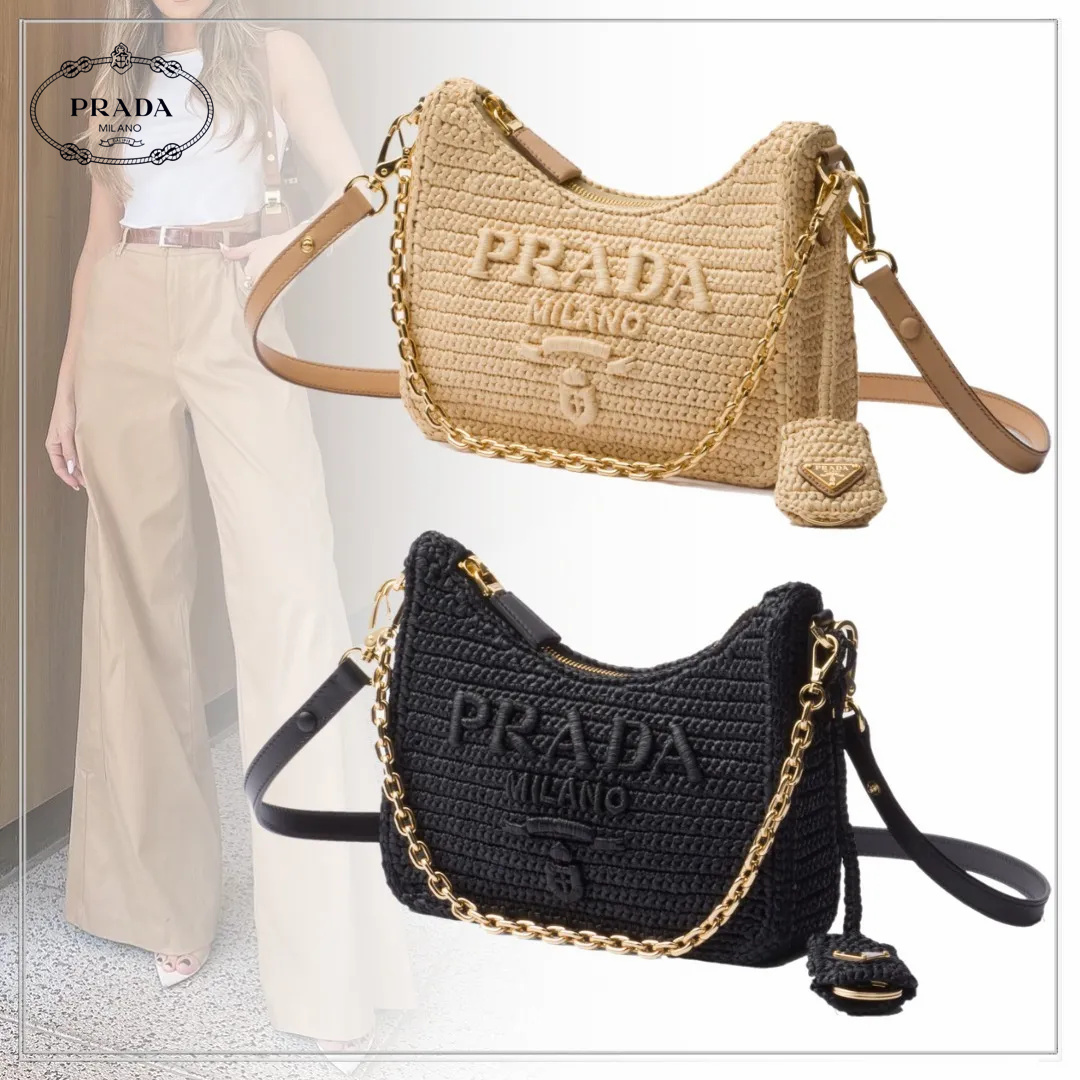 【大人気】PRADA  プラダ◆Re-edition ミニバッグ チェーン ストラップ付  22*18*6CM  240920