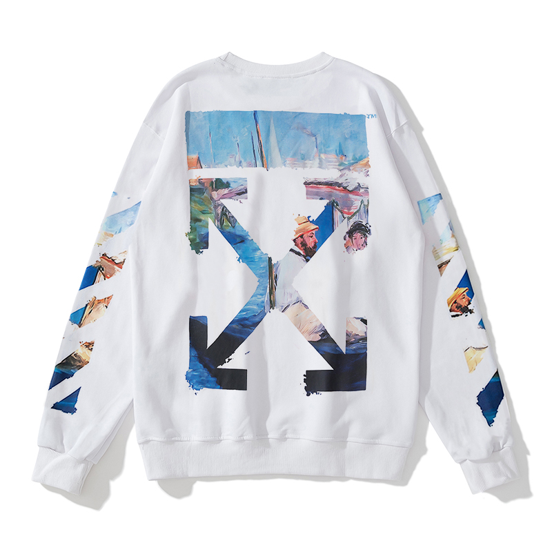 【OFF-WHITE  公式旗艦店】オフホワイト 丸首の衛衣  スウェットご好評に付き再入荷！ 241127