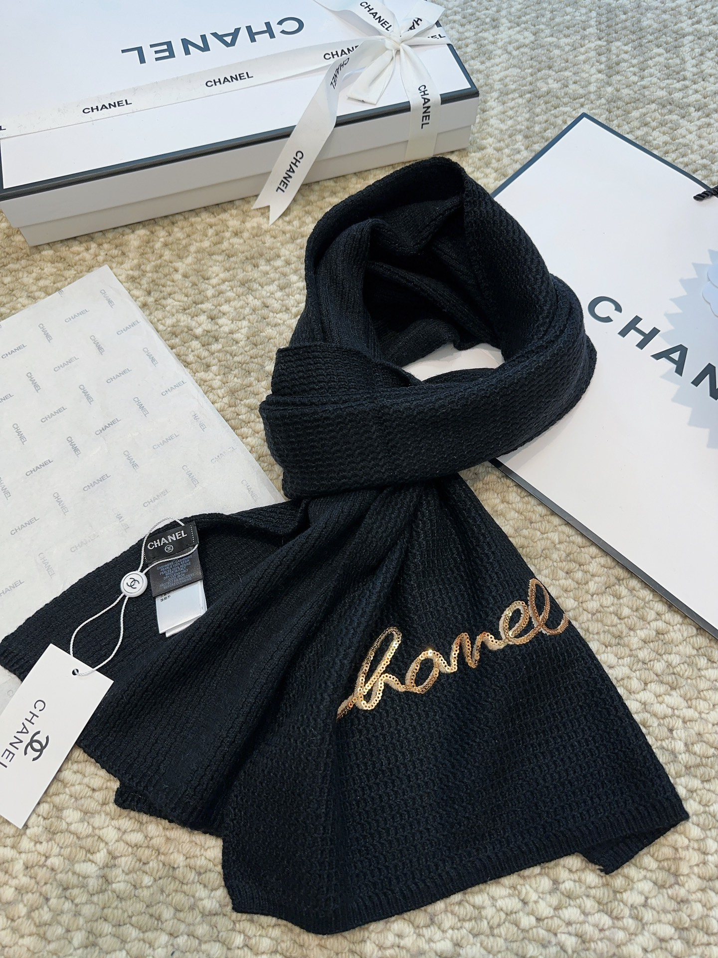 【CHANEL  シャネル 】スカーフ38*186CM  241209