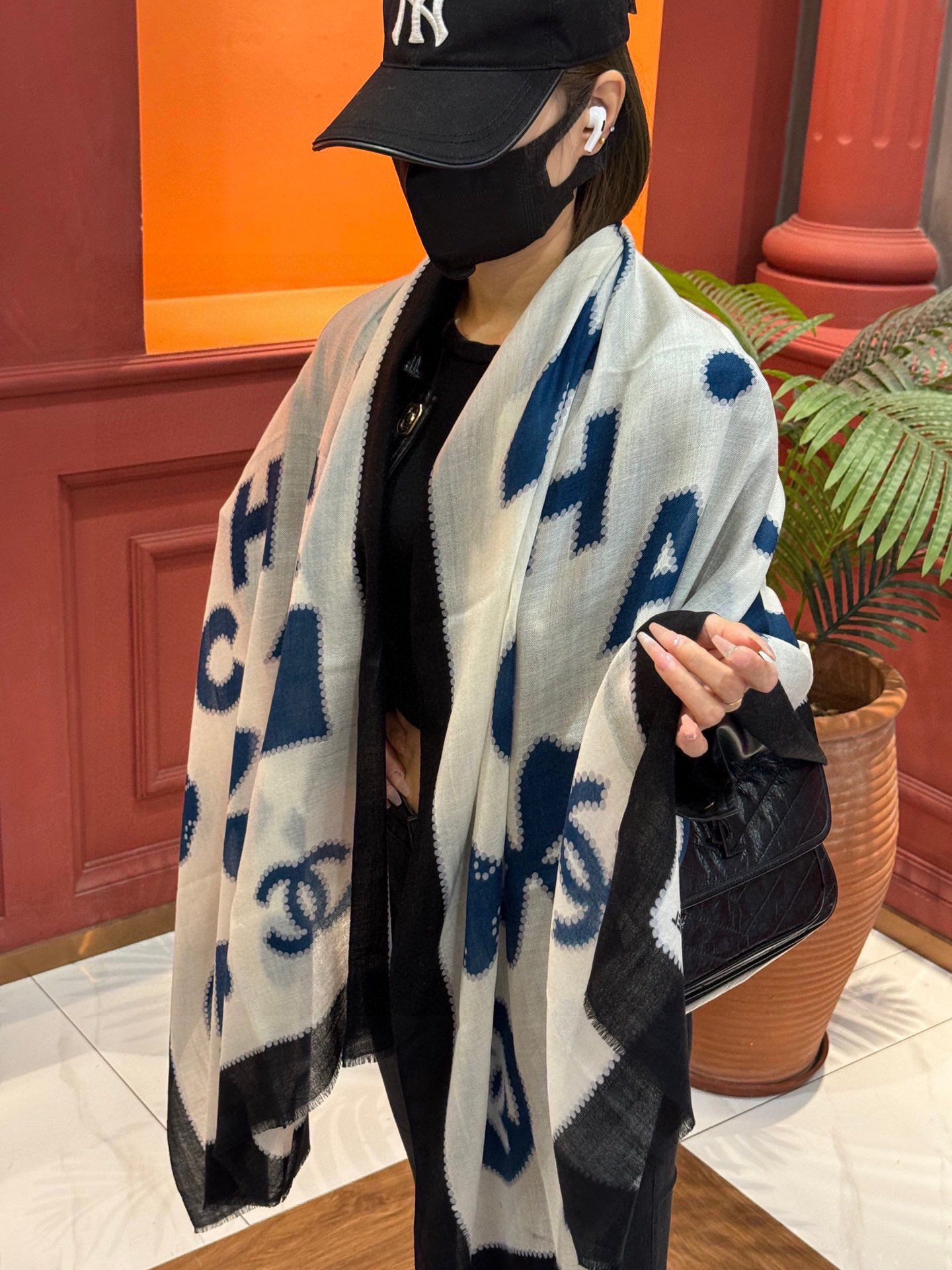 【CHANEL  シャネル 】スカーフ100*200CM  241209