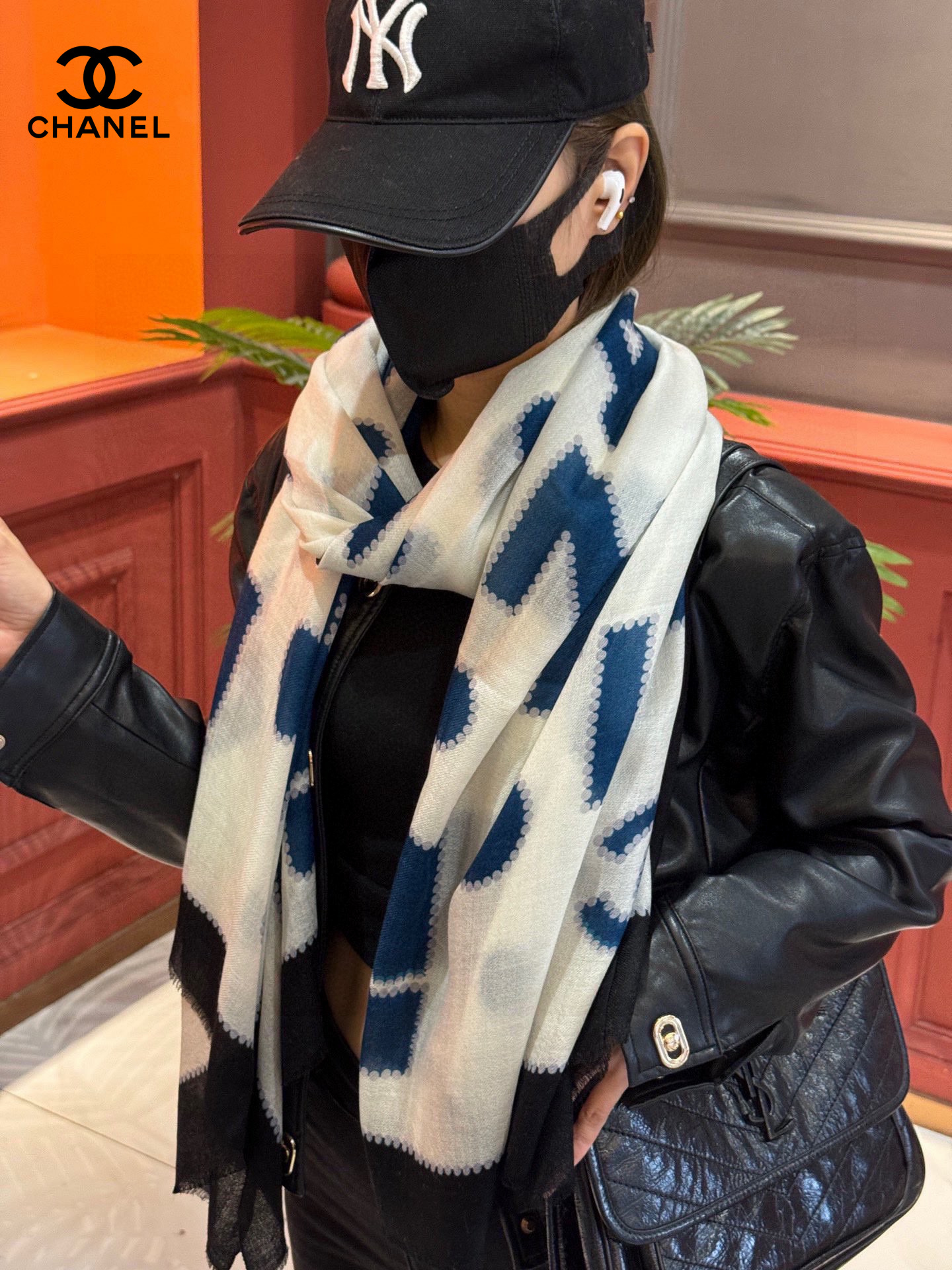 【CHANEL  シャネル 】スカーフ100*200CM  241209