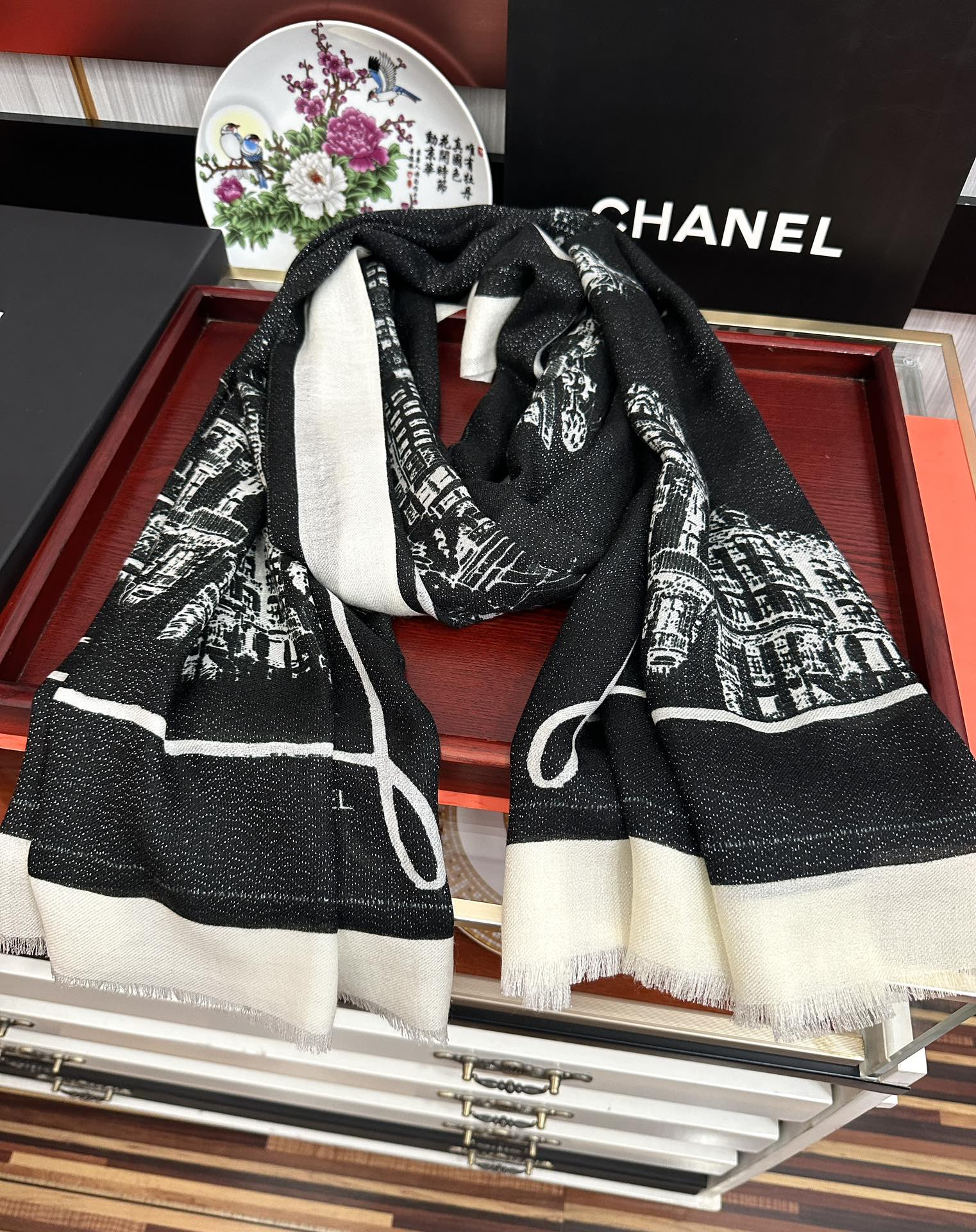【CHANEL  シャネル 】スカーフ100*200CM  241209