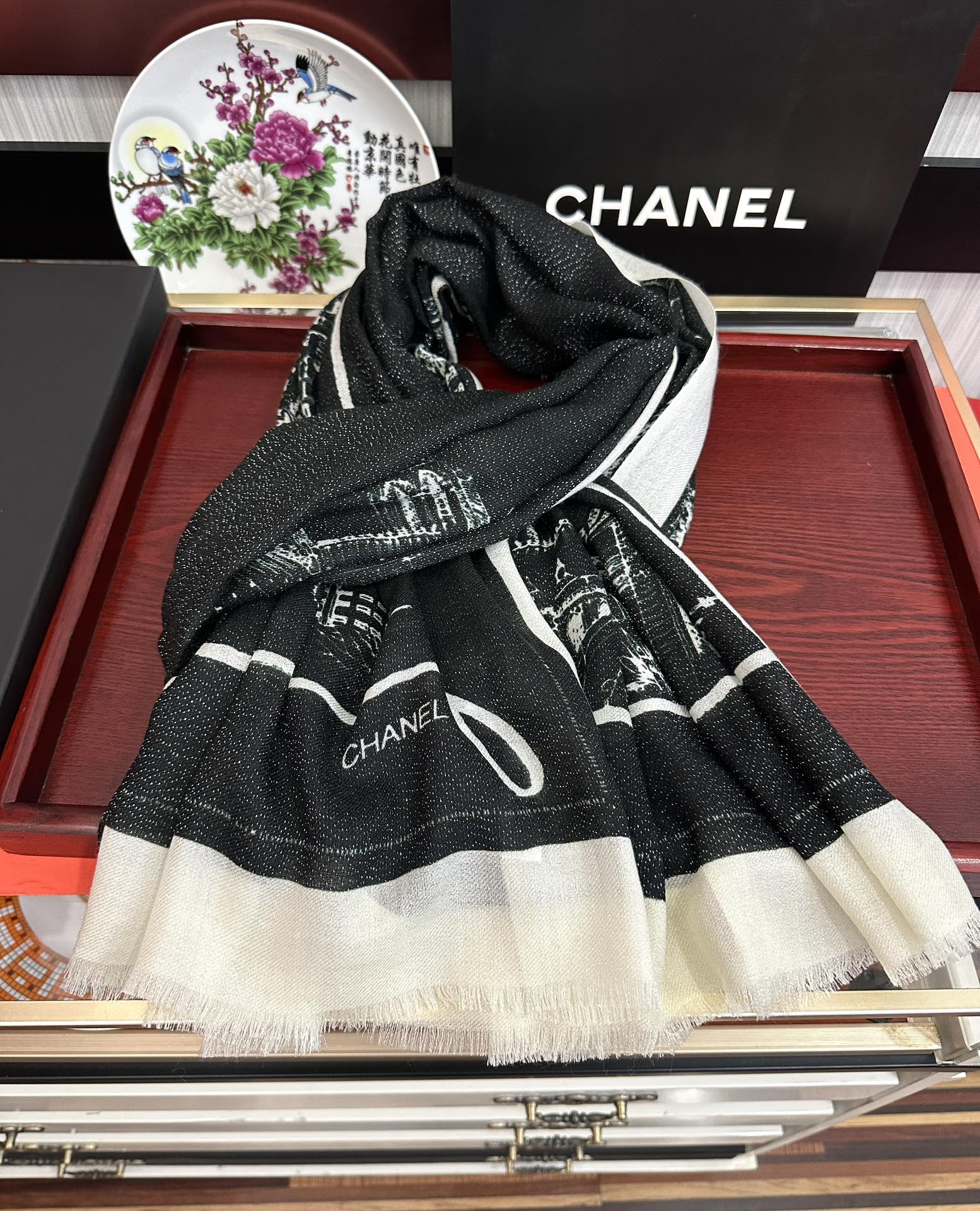 【CHANEL  シャネル 】スカーフ100*200CM  241209