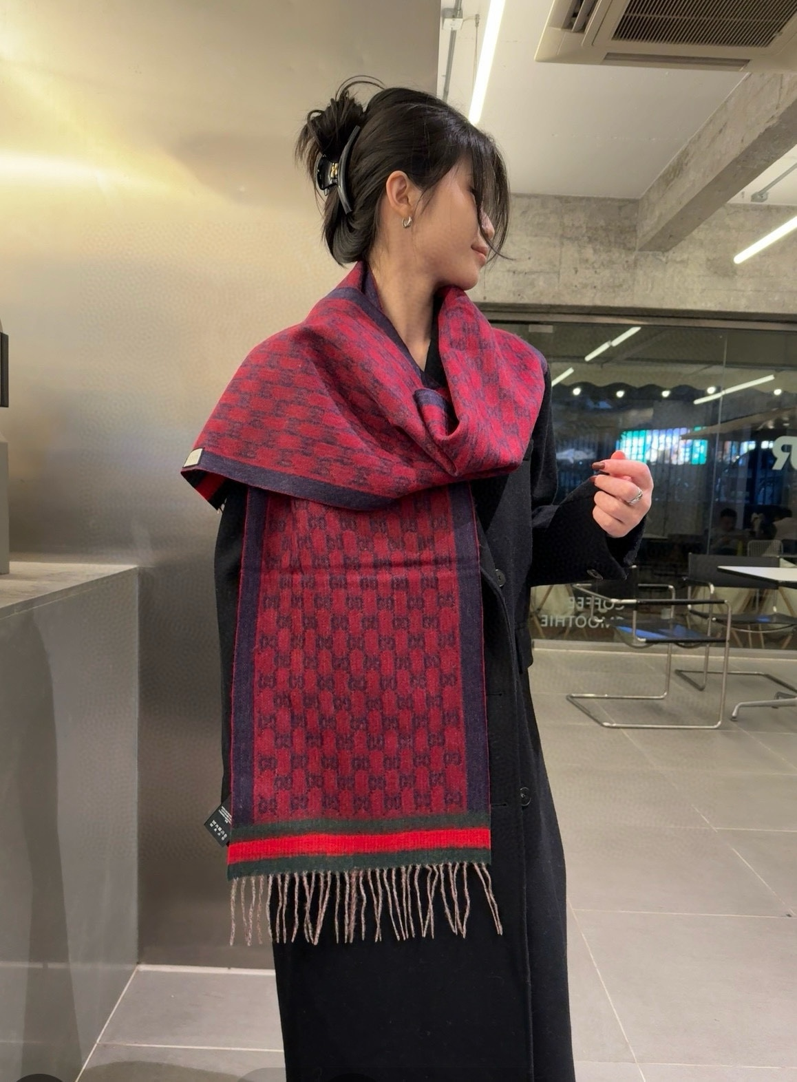 【GUCCI グッチ】スカーフ  32*210CM  241209