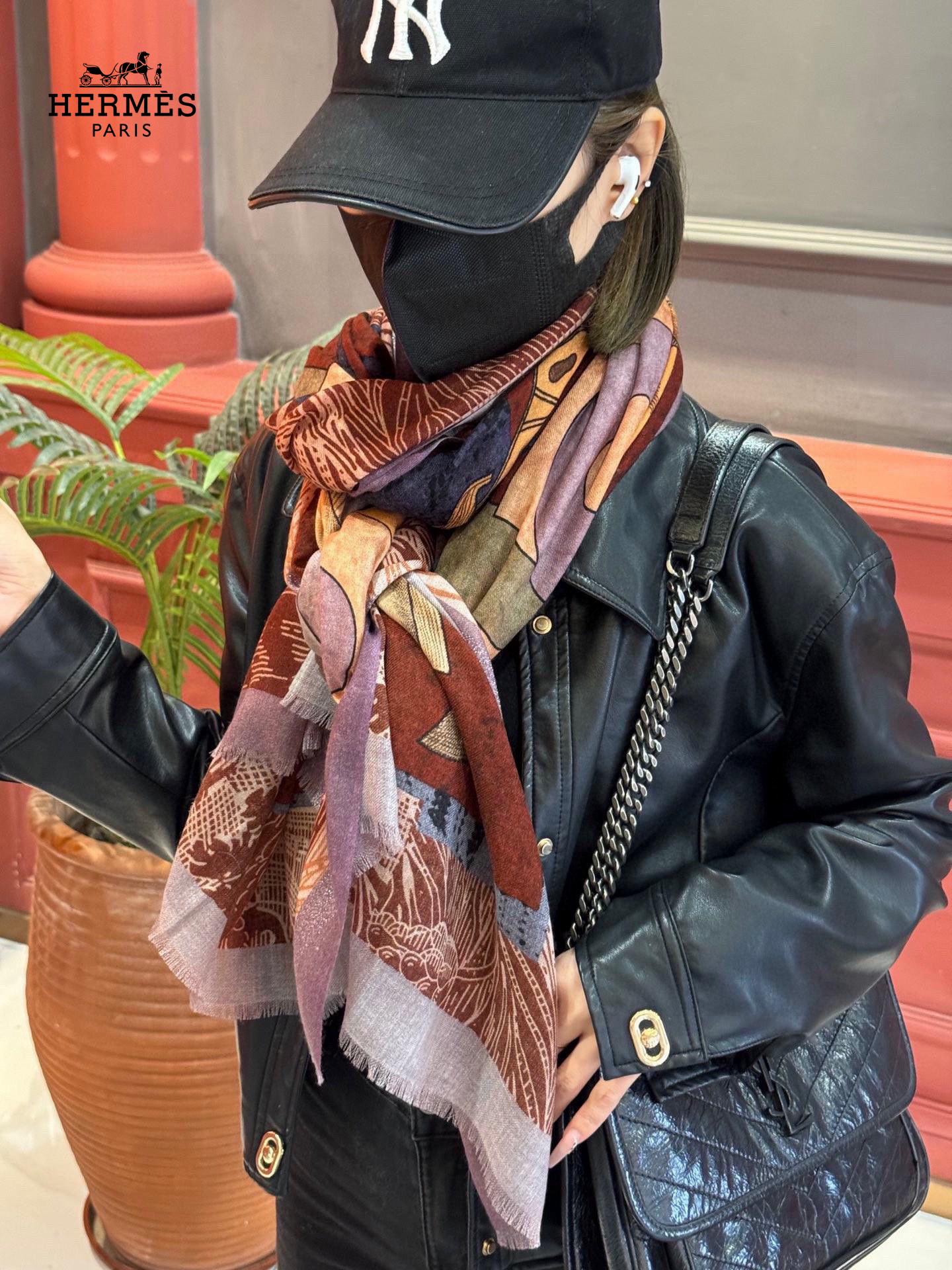 【HERMES エルメス 】スカーフ30*180CM  241210