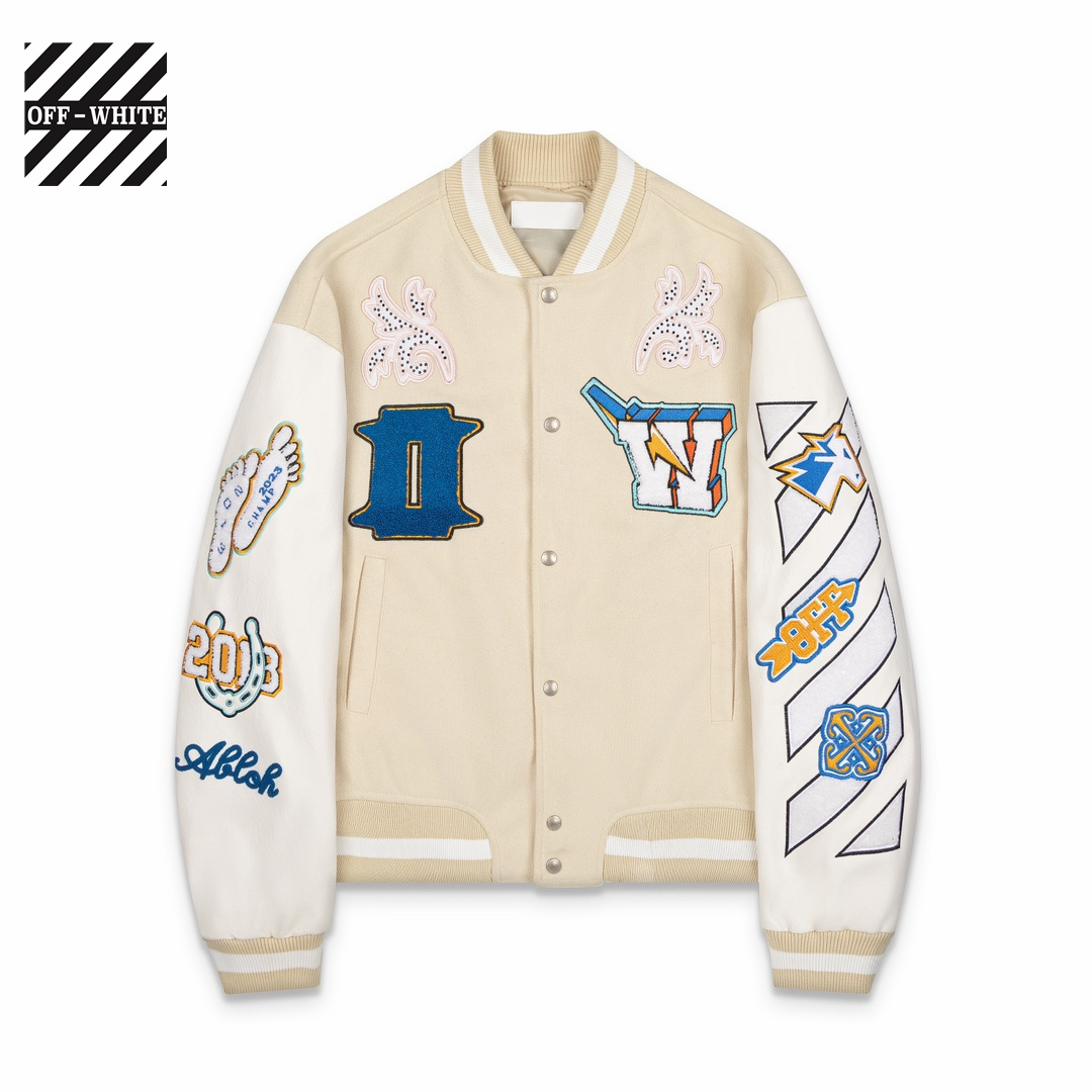 【OFF-WHITE  公式旗艦店】オフホワイト  野球着  ジャケット着ご好評に付き再入荷！241216