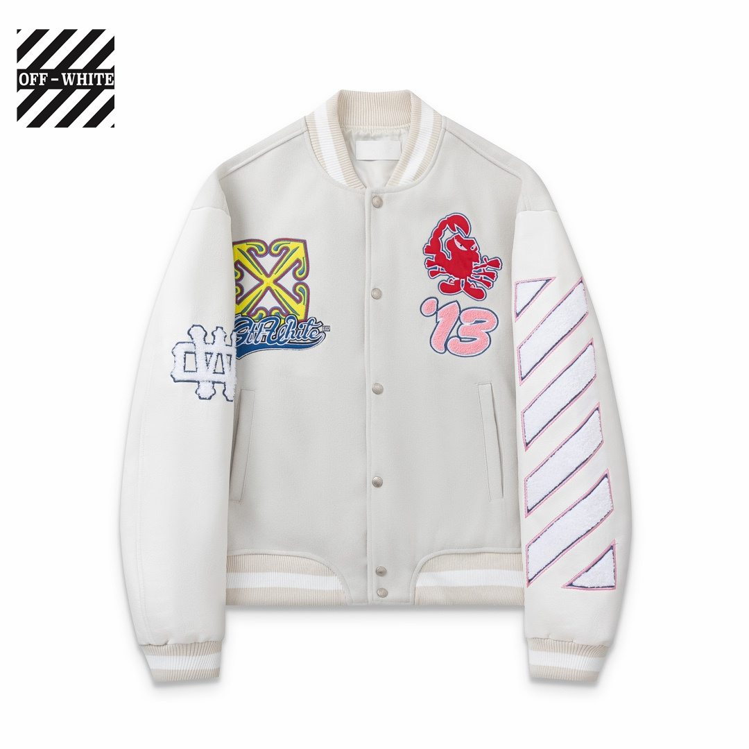 【OFF-WHITE  公式旗艦店】オフホワイト  野球着  ジャケット着ご好評に付き再入荷！241216