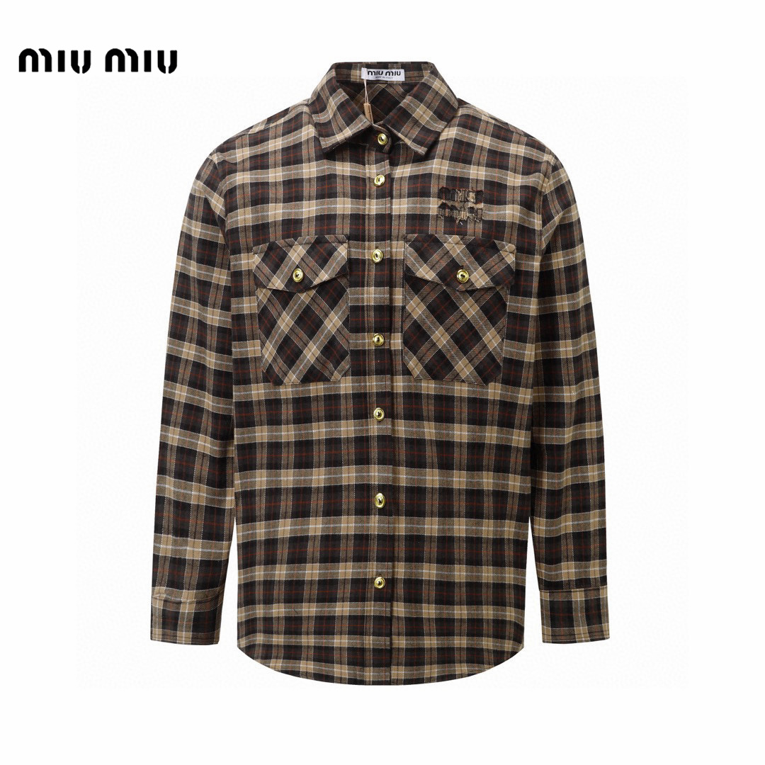 【Miumiu公式旗艦店】ミュウミュウ  シャツ ご好評に付き再入荷  250219