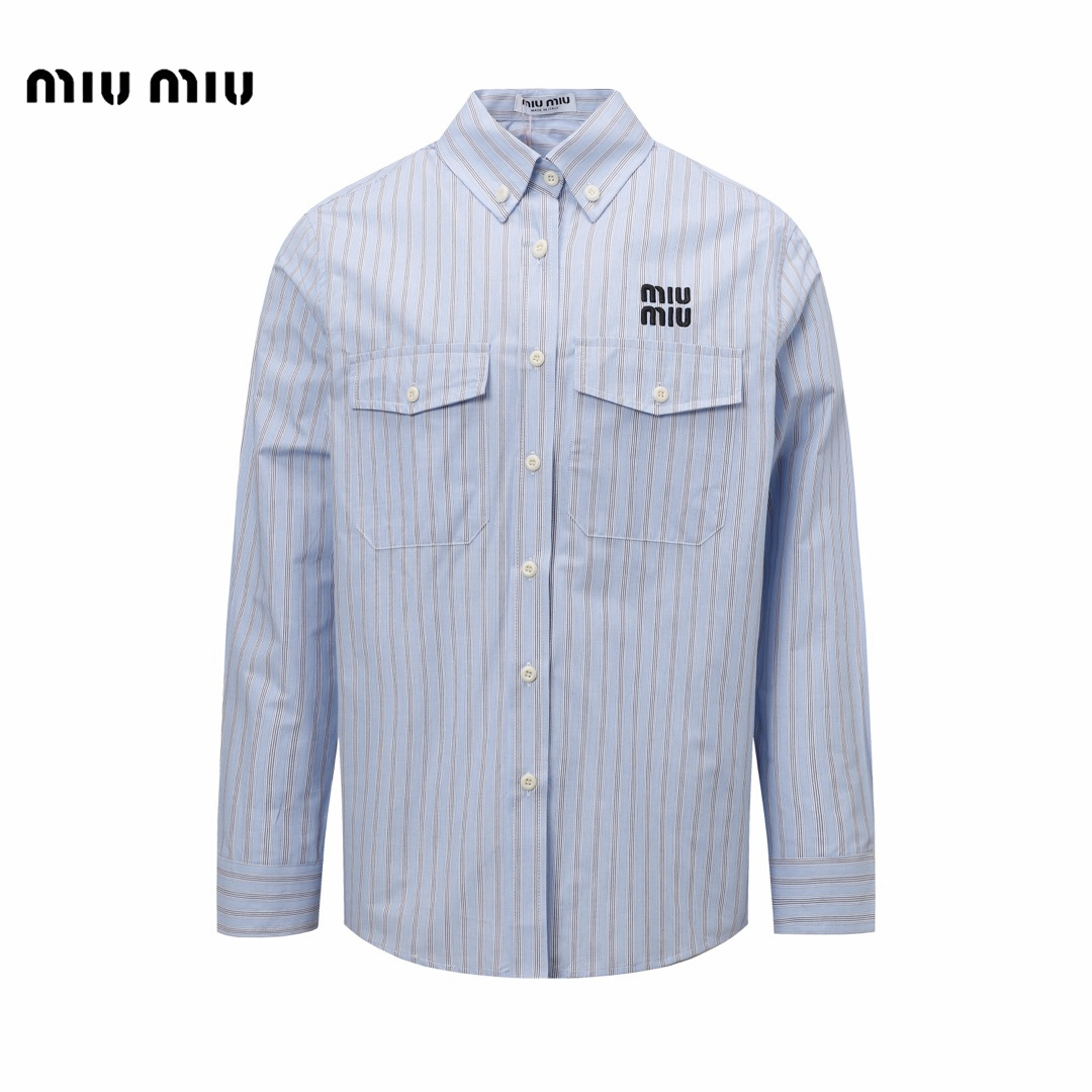 【Miumiu公式旗艦店】ミュウミュウ  シャツ ご好評に付き再入荷  250219