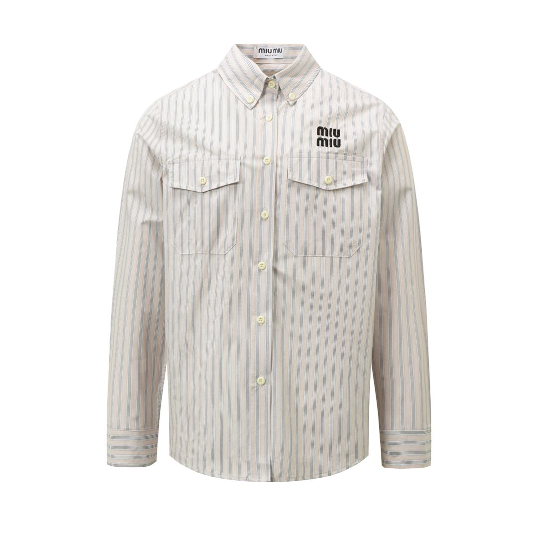 【Miumiu公式旗艦店】ミュウミュウ  シャツ ご好評に付き再入荷  250219