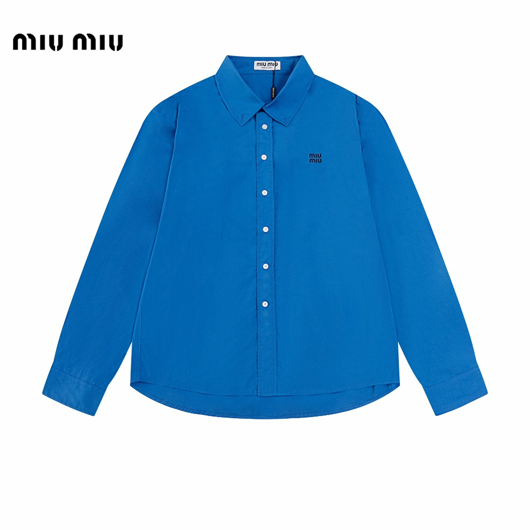 【Miumiu  公式旗艦店】ミュウミュウ  シャツ ご好評に付き再入荷  250219