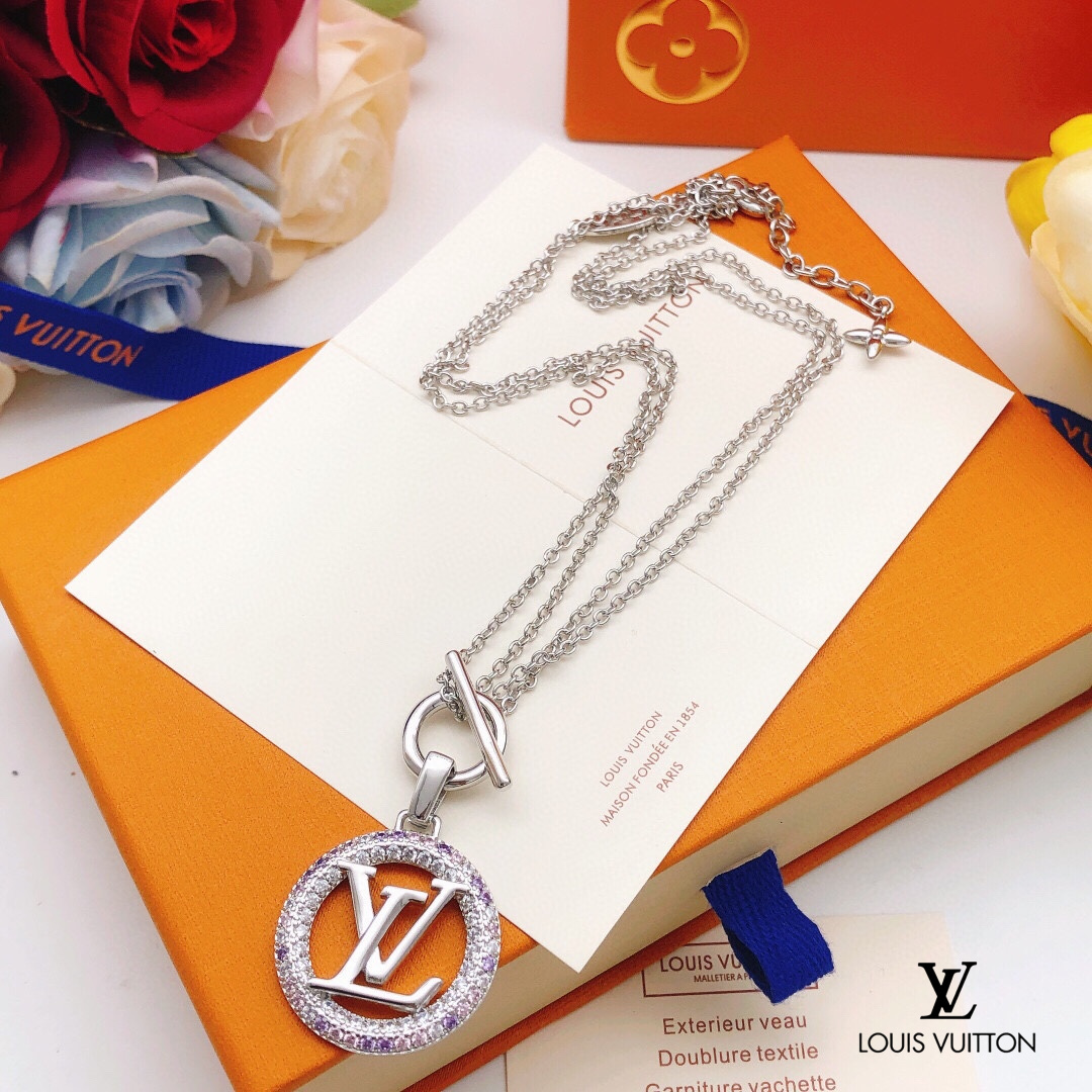 LV【LOUIS VUITTON】ネックレス、新しいネックレス万能シンプルファッションオーナメント 250301