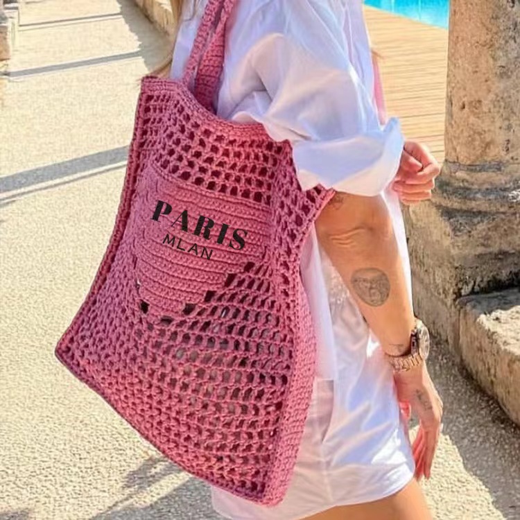 【2024】PRAD/A夏のくり抜きラフィアトルテバッグ、海辺の休日ストローバッグ【50%OFF送料無料】