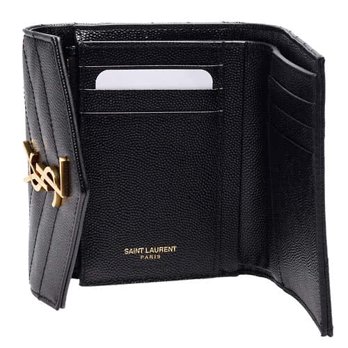 YSL 【SAINT LAURENT】モノグラム スモール エンベロープウォレット（グレイン ド プードル／エンボスレザー）