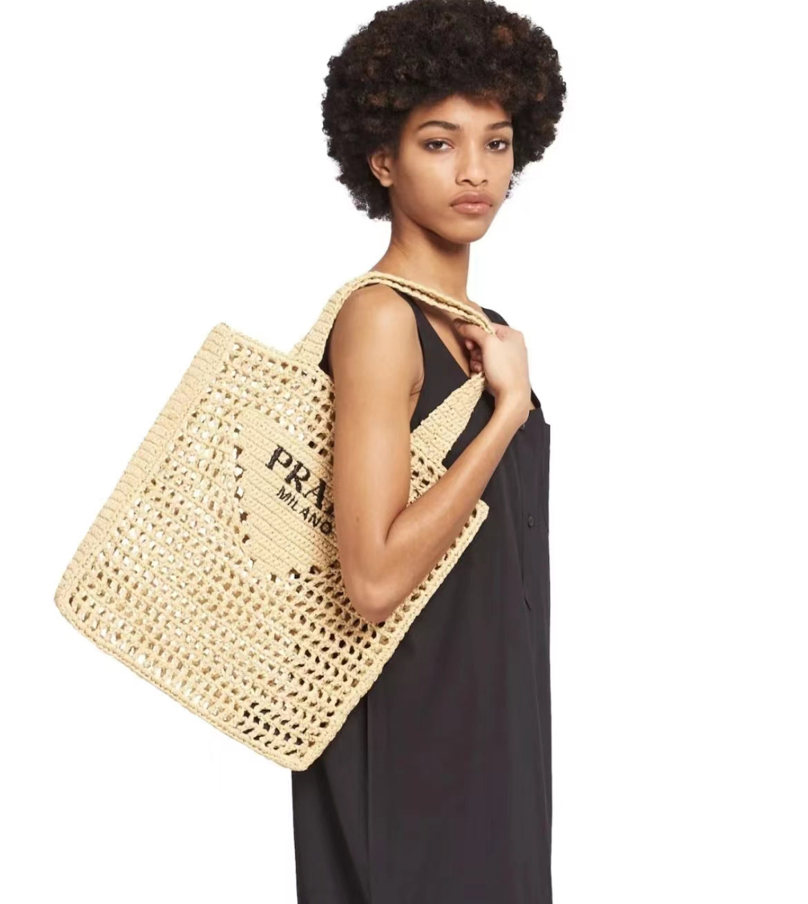【2024】PRAD/A夏のくり抜きラフィアトルテバッグ、海辺の休日ストローバッグ【50%OFF送料無料】