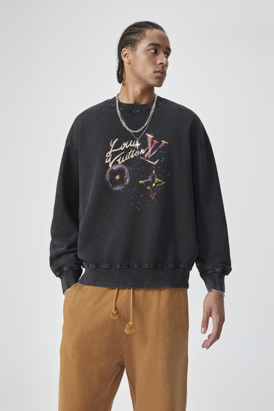 【LOUIS VUITTON  公式旗艦店】ルイヴィトン 丸首の衛衣 スウェット ご好評に付き再入荷！ 241121