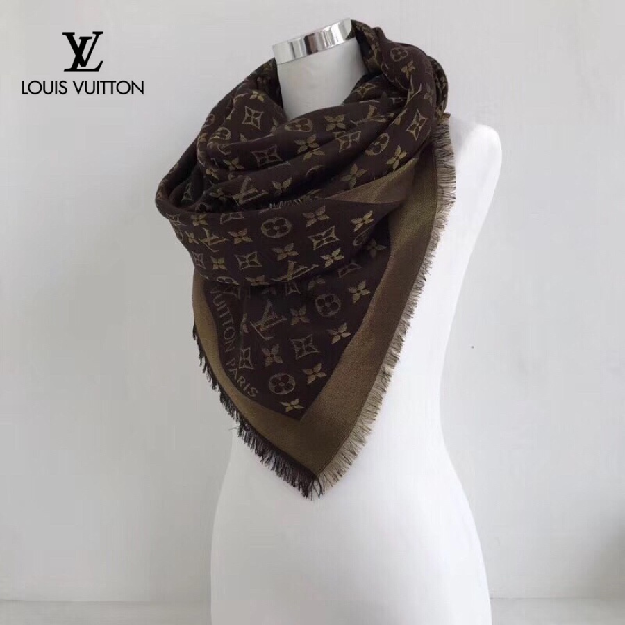 【2024】【LV Louis Vuitton ルイ·ヴィトン】オートクチュール ファッション トランジショナル カラー ロング ビアード スカーフ 140*140CM