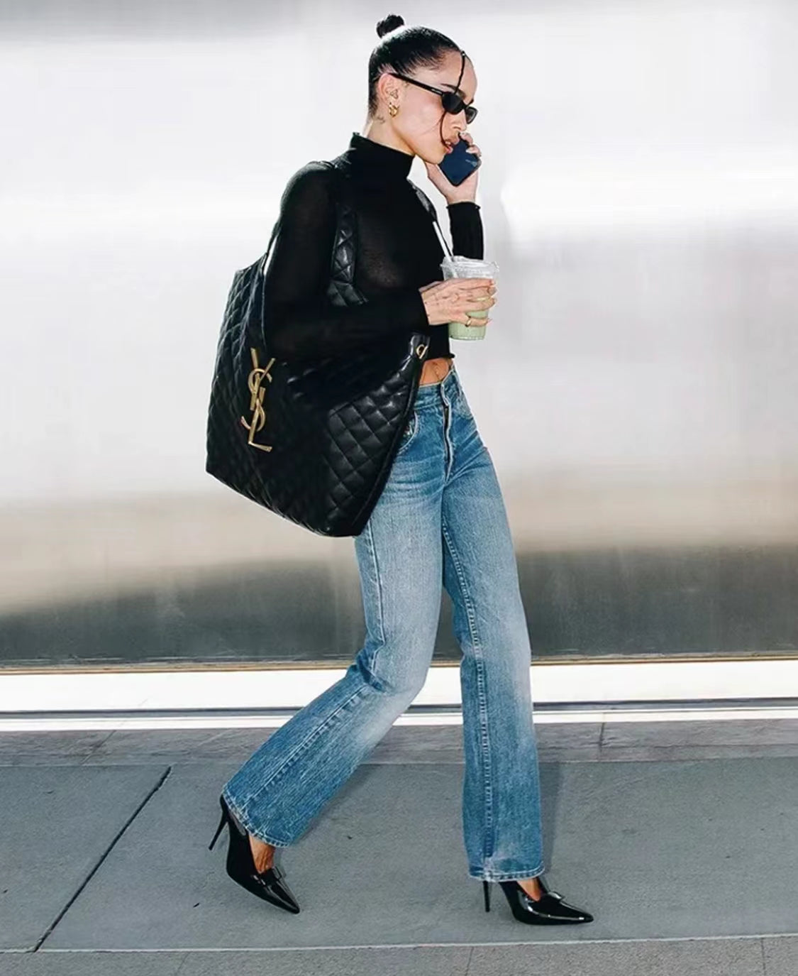 SAINT LAURENT YSL 50%OFFysl新しい黒のショッピングバッグ爆発的なトートバッグ【送料無料】