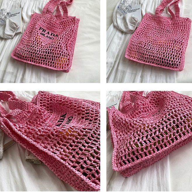 【2024】PRAD/A夏のくり抜きラフィアトルテバッグ、海辺の休日ストローバッグ【50%OFF送料無料】