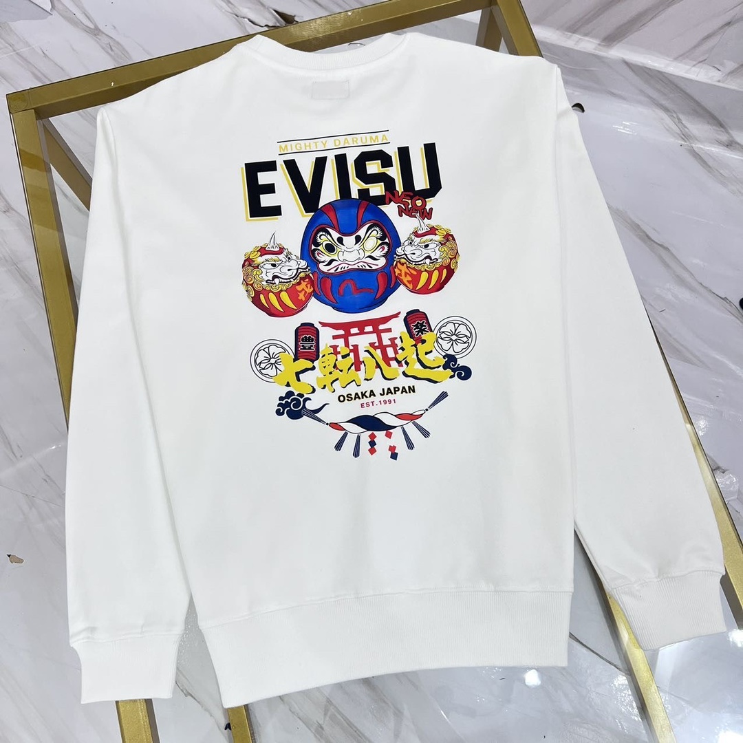 【EVISU 公式旗艦店】エヴィス 丸首の衛衣 スウェット ご好評に付き再入荷！