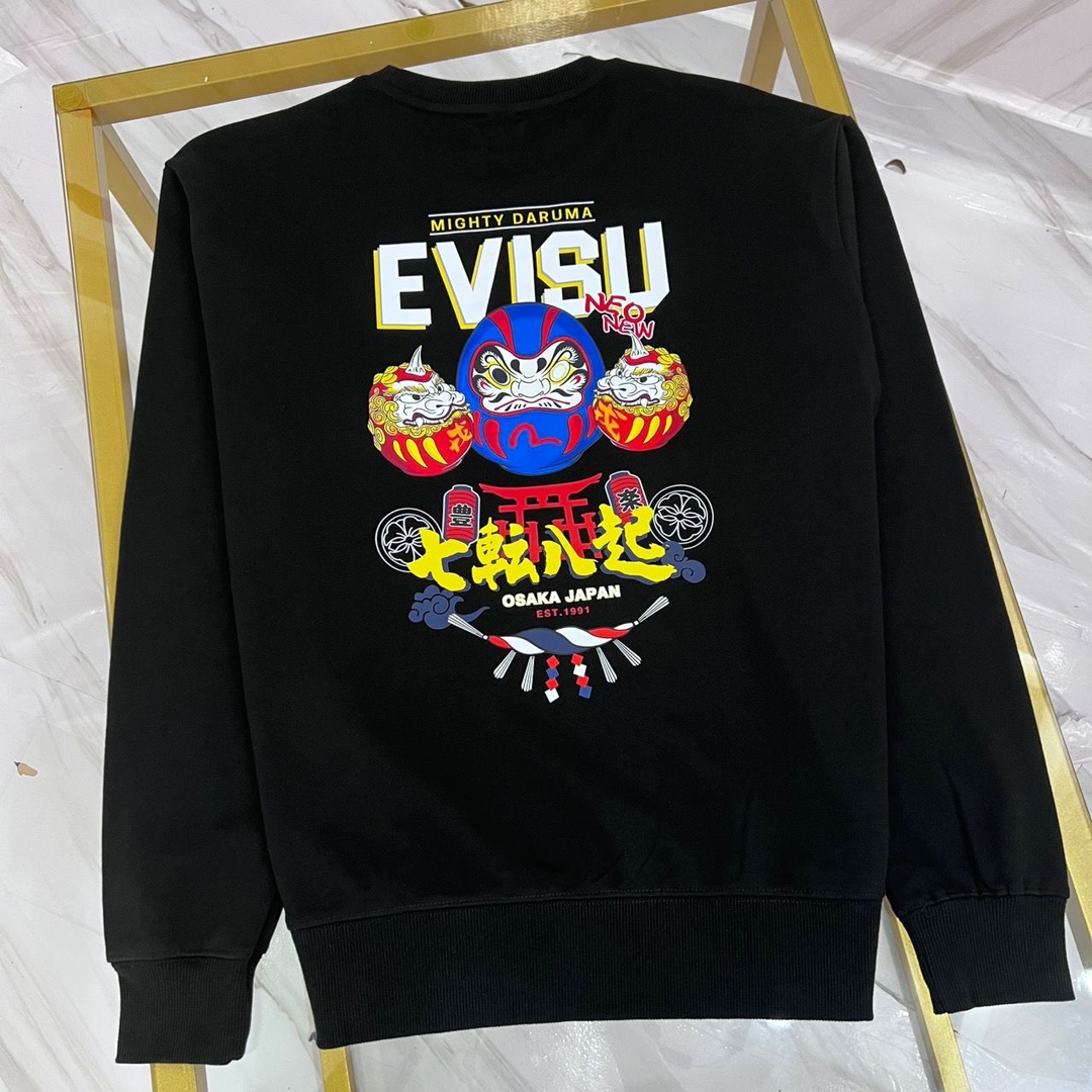 【EVISU 公式旗艦店】エヴィス 丸首の衛衣 スウェット ご好評に付き再入荷！