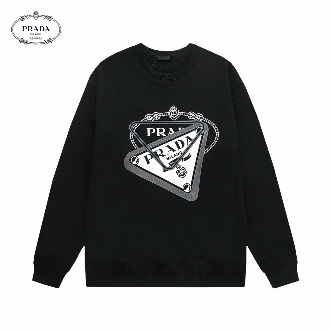 【PRADA 公式旗艦店】プラダ  丸首の衛衣 スウェットご好評に付き再入荷 240809