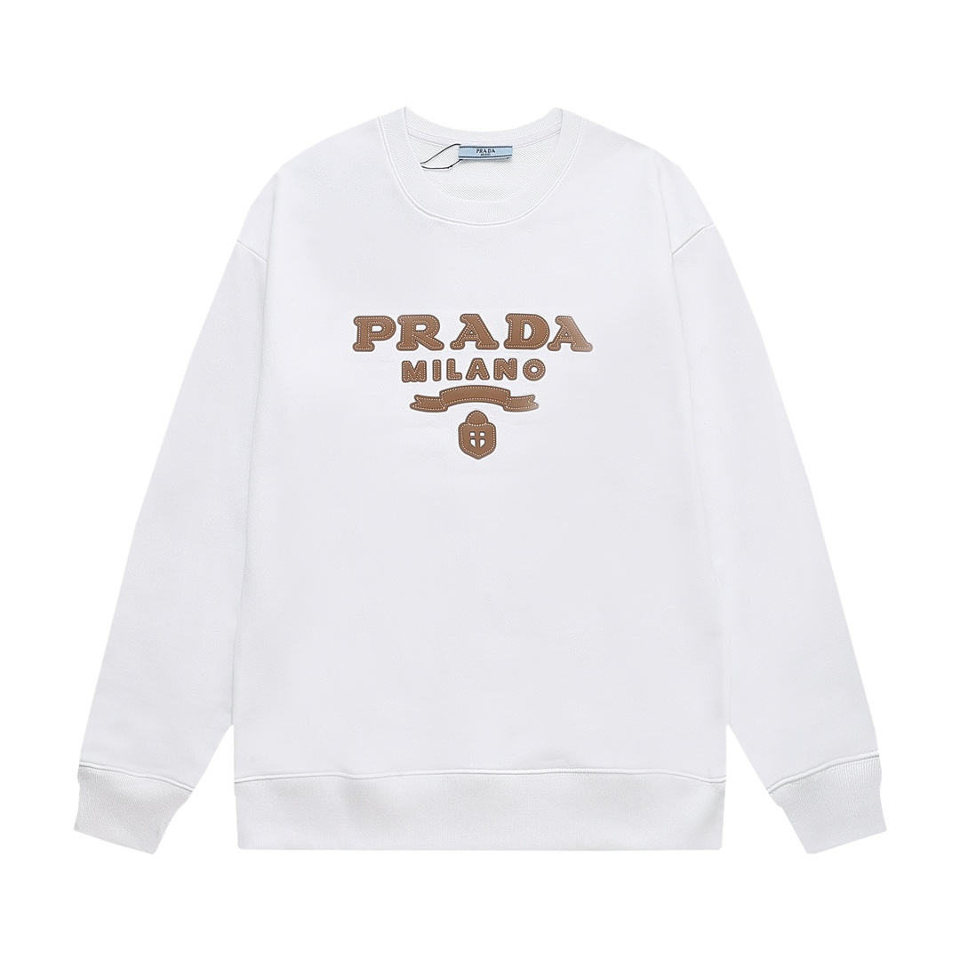 【PRADA 公式旗艦店】プラダ  丸首の衛衣 スウェットご好評に付き再入荷 240809