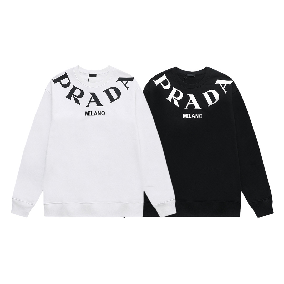 【PRADA 公式旗艦店】プラダ  丸首の衛衣 スウェットご好評に付き再入荷 240828