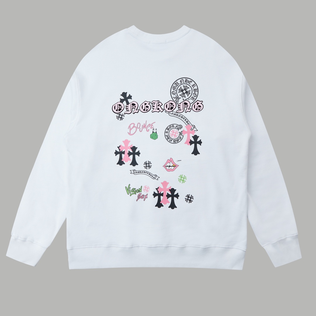 【CHROME HEARTS 公式旗艦店】クロムハーツ  丸首の衛衣 スウェット ご好評に付き再入荷240829