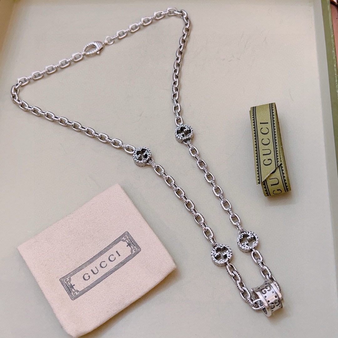 【GUCCI】ネックレス、新しいネックレス万能シンプルファッションオーナメント 240815