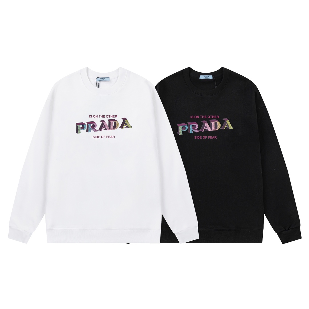 【PRADA 公式旗艦店】プラダ  丸首の衛衣 スウェットご好評に付き再入荷 240809