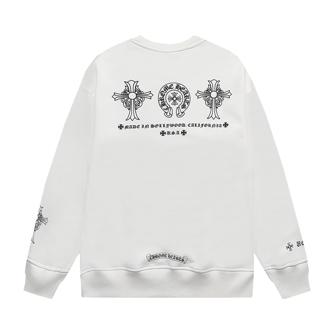 【CHROME HEARTS 公式旗艦店】クロムハーツ  丸首の衛衣 スウェット ご好評に付き再入荷240829