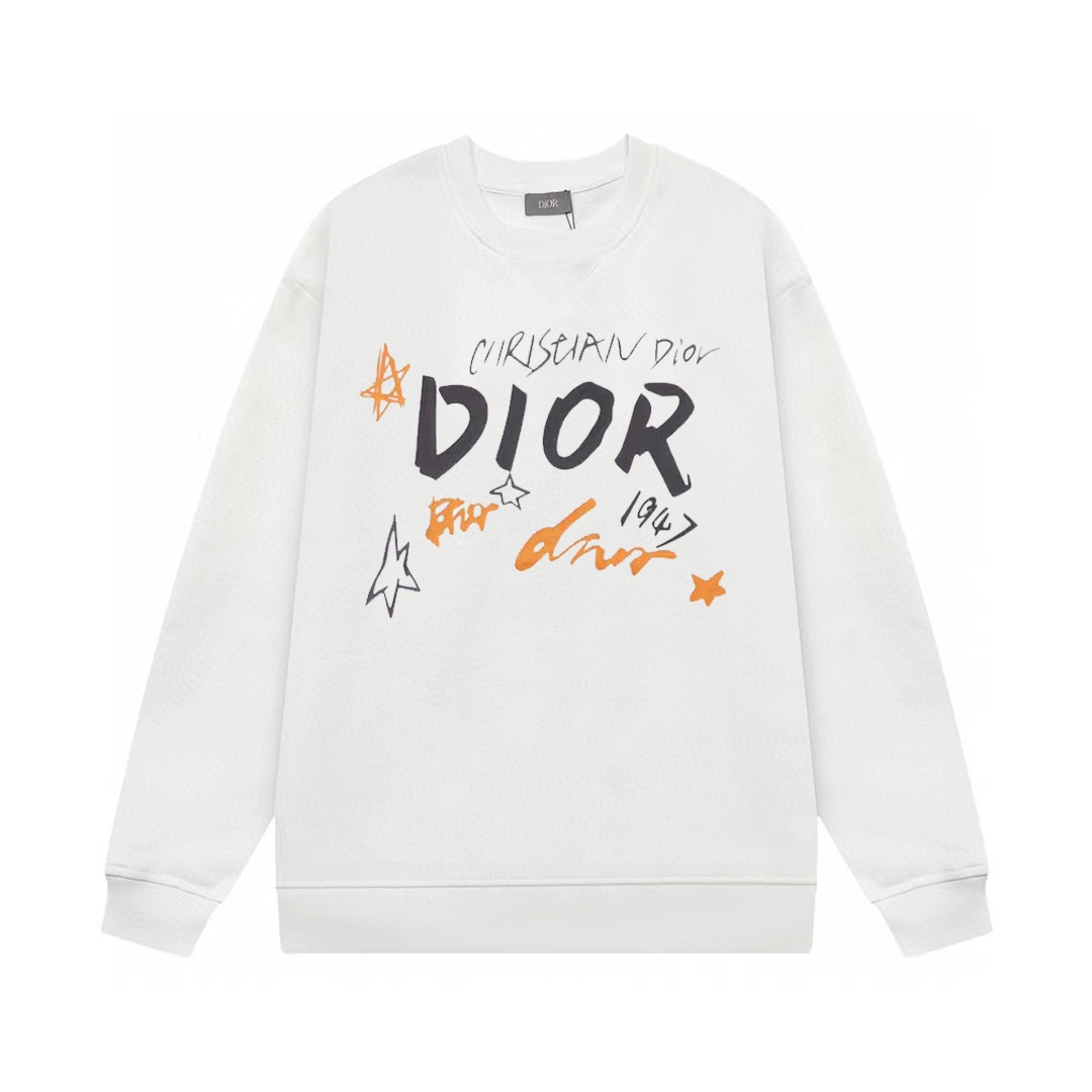 【DIOR 公式旗艦店】ディオール  丸首の衛衣 スウェットご好評に付き再入荷 241025