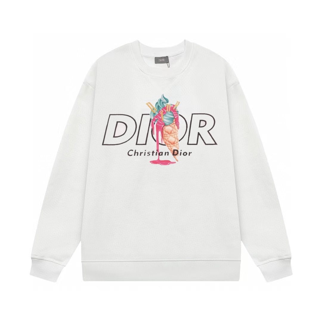 【DIOR 公式旗艦店】ディオール  丸首の衛衣 スウェットご好評に付き再入荷 241025