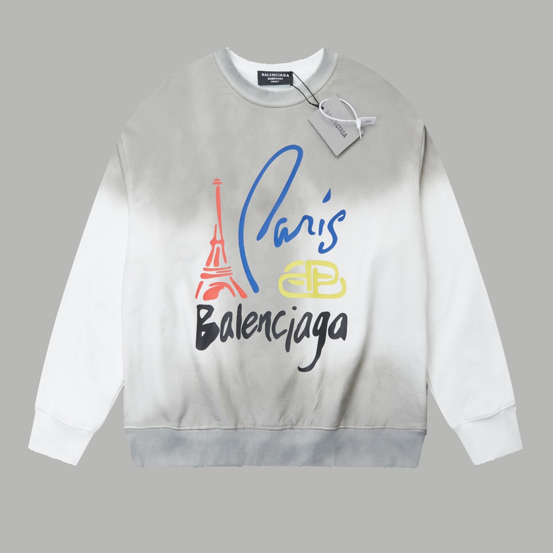 【BALENCIAGA 公式旗艦店】バレンシアガ 丸首の衛衣 スウェット ご好評に付き再入荷！241120