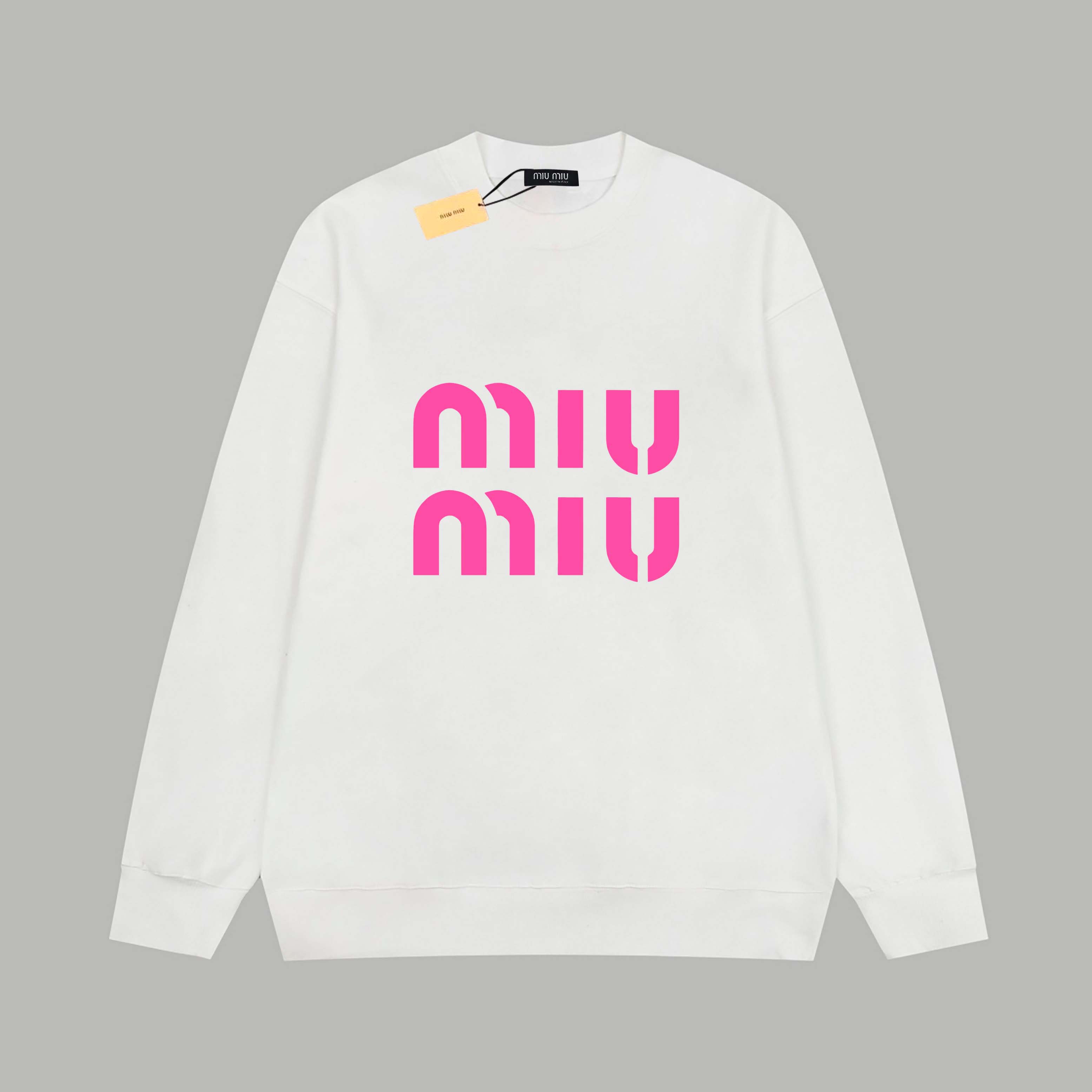 【Miumiu 公式旗艦店】ミュウミュウ  丸首の衛衣 スウェット ご好評に付き再入荷！241122