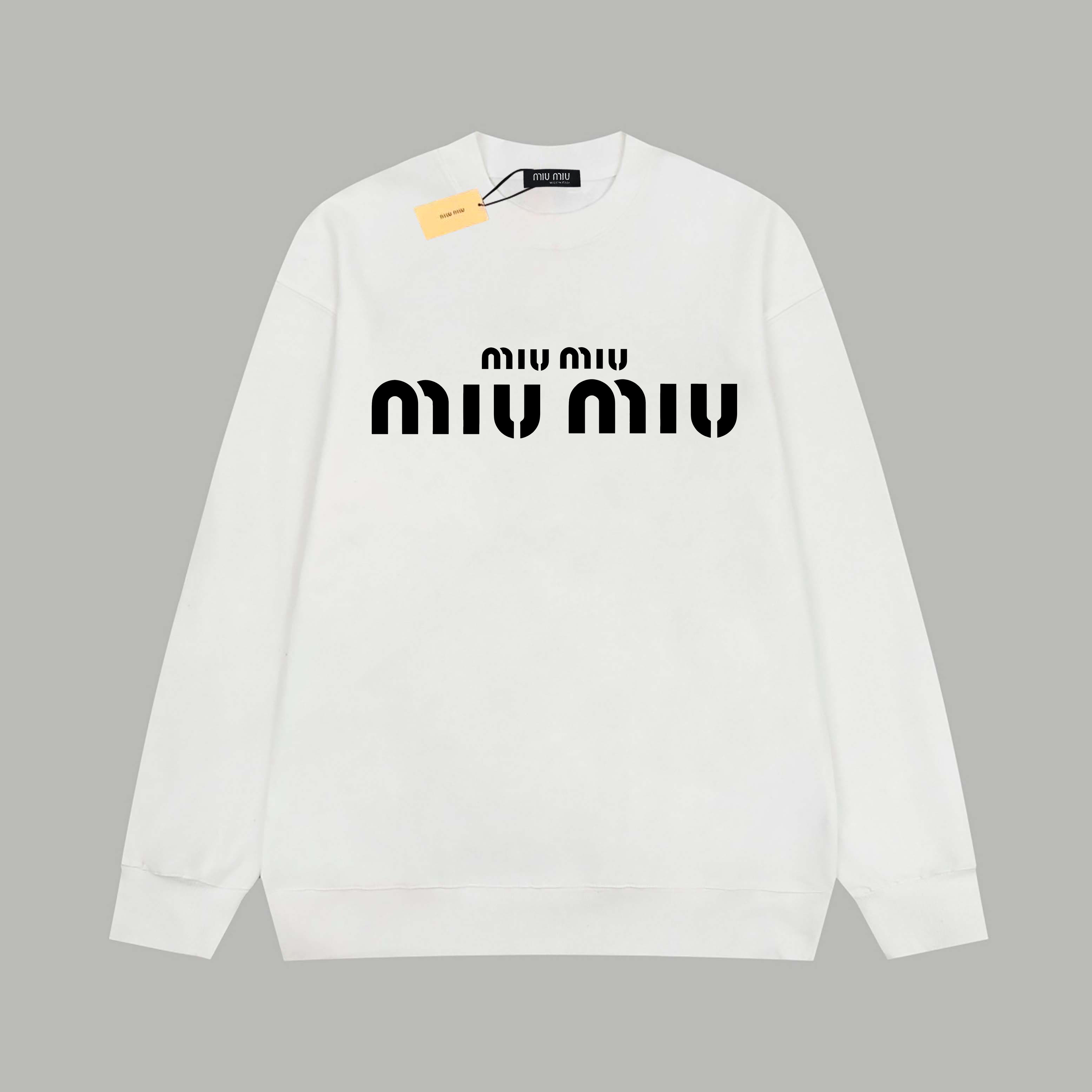 【Miumiu 公式旗艦店】ミュウミュウ  丸首の衛衣 スウェット ご好評に付き再入荷！241122