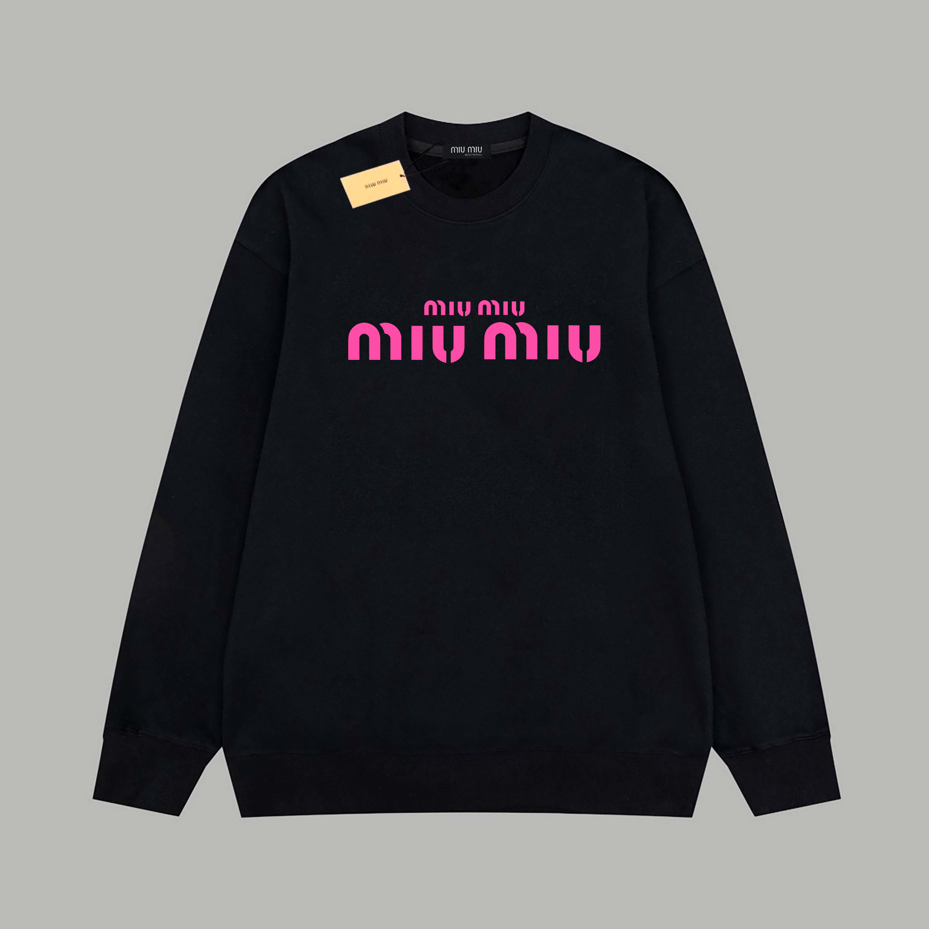 【Miumiu 公式旗艦店】ミュウミュウ  丸首の衛衣 スウェット ご好評に付き再入荷！241122
