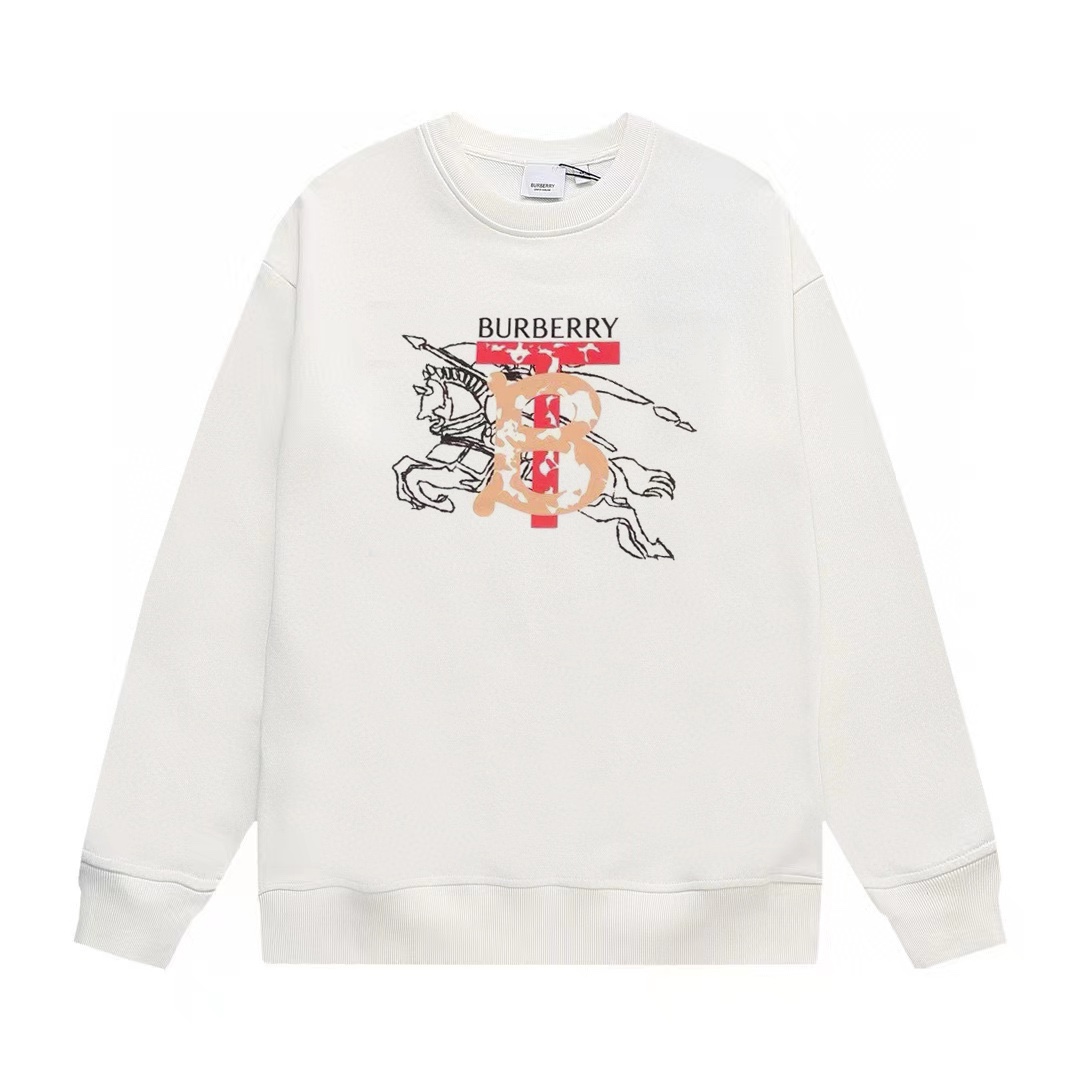 【BURBERRY 公式旗艦店】バーバリー  丸首の衛衣 スウェット ご好評に付き再入荷240829