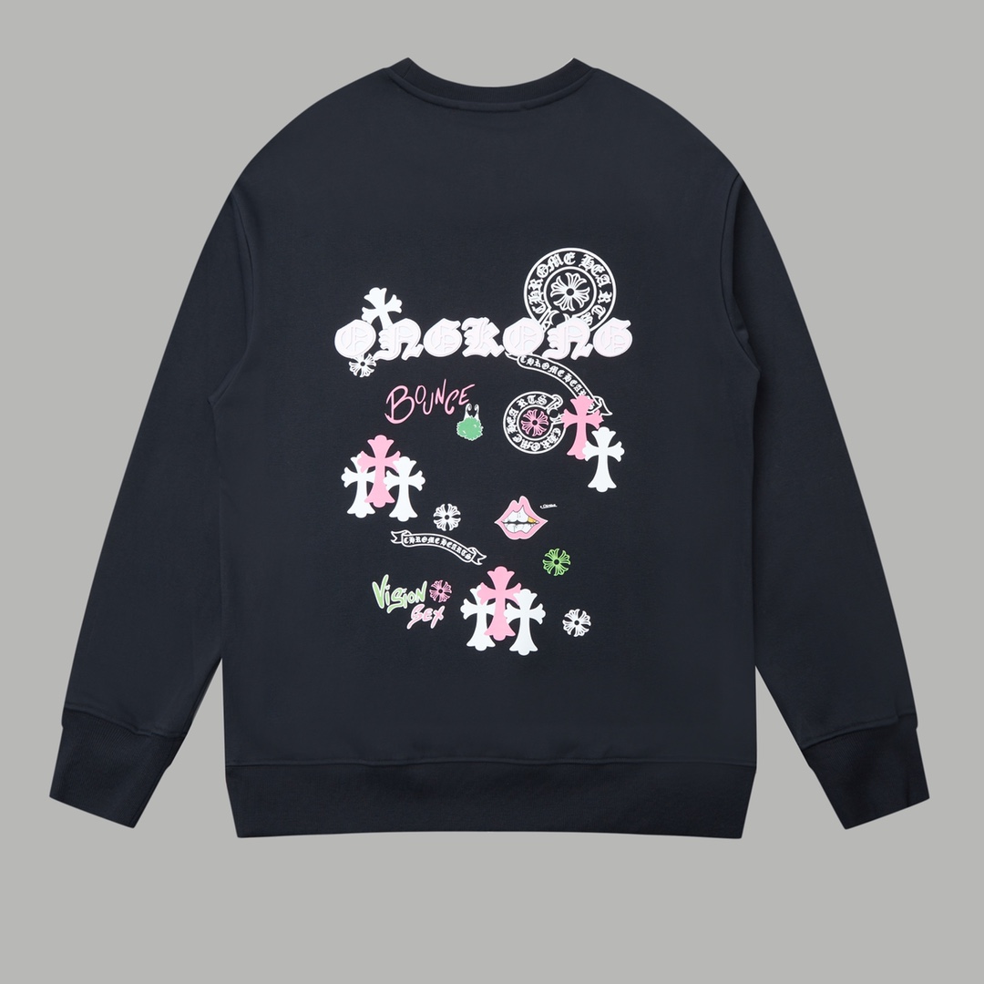 【CHROME HEARTS 公式旗艦店】クロムハーツ  丸首の衛衣 スウェット ご好評に付き再入荷240829