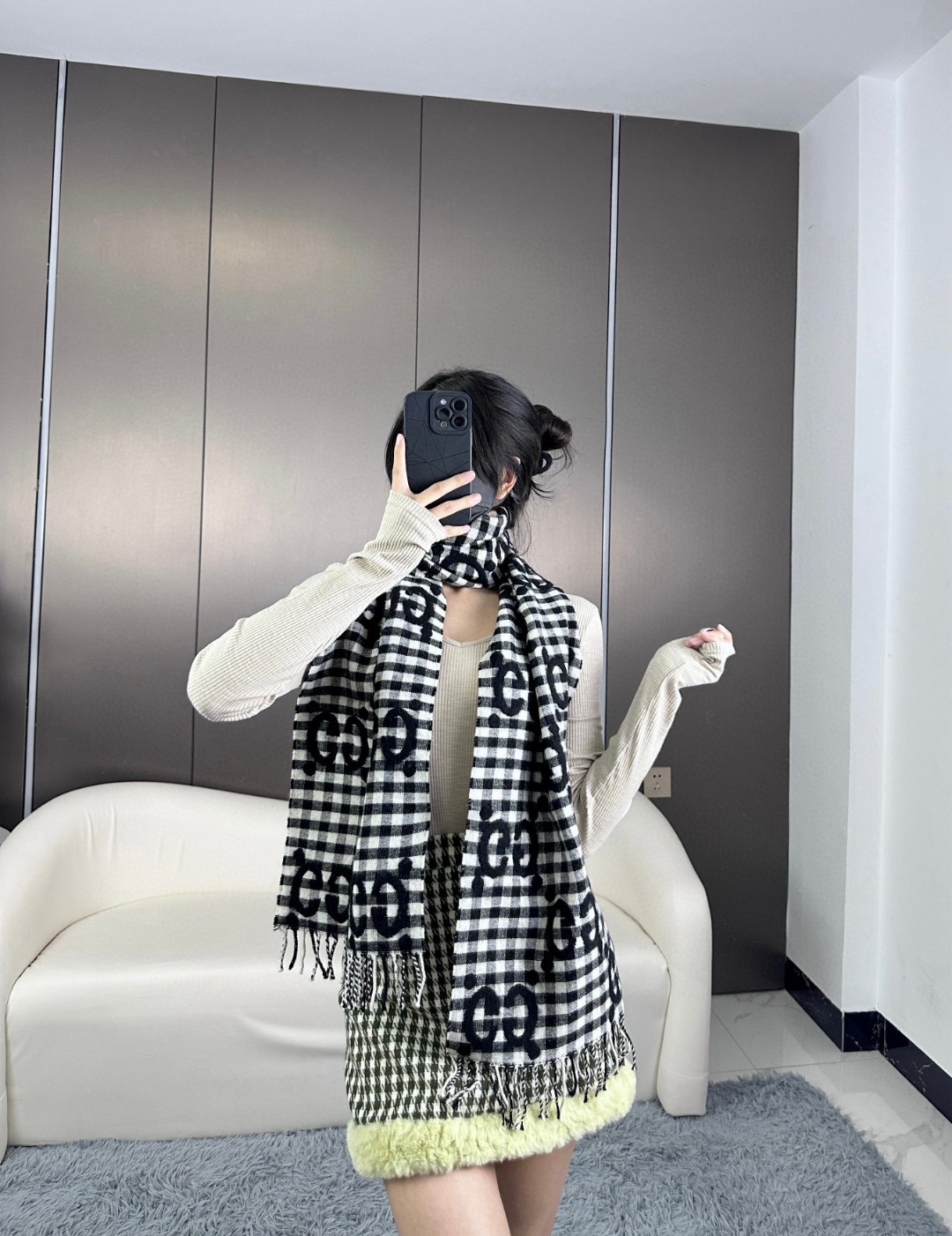 【GUCCI グッチ】スカーフ35*220CM  241108