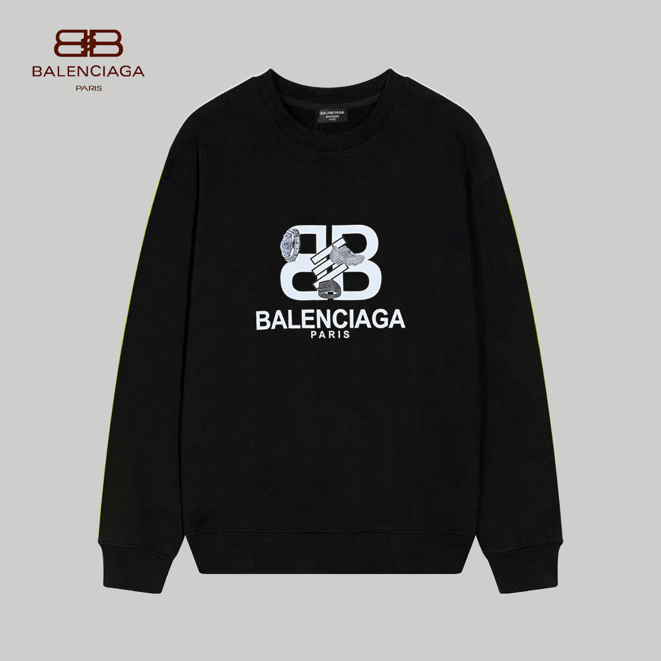 【BALENCIAGA 公式旗艦店】バレンシアガ 丸首の衛衣 スウェット ご好評に付き再入荷 240809